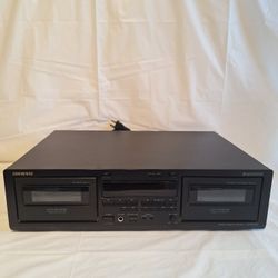 Onkyo Stereo Dual Cassette Deck Dubbing TA-RW344 & RCA Cables 