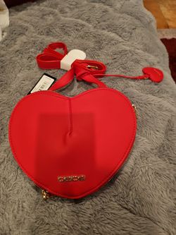 Bebe Red Heart-Shaped Crossbody Bag