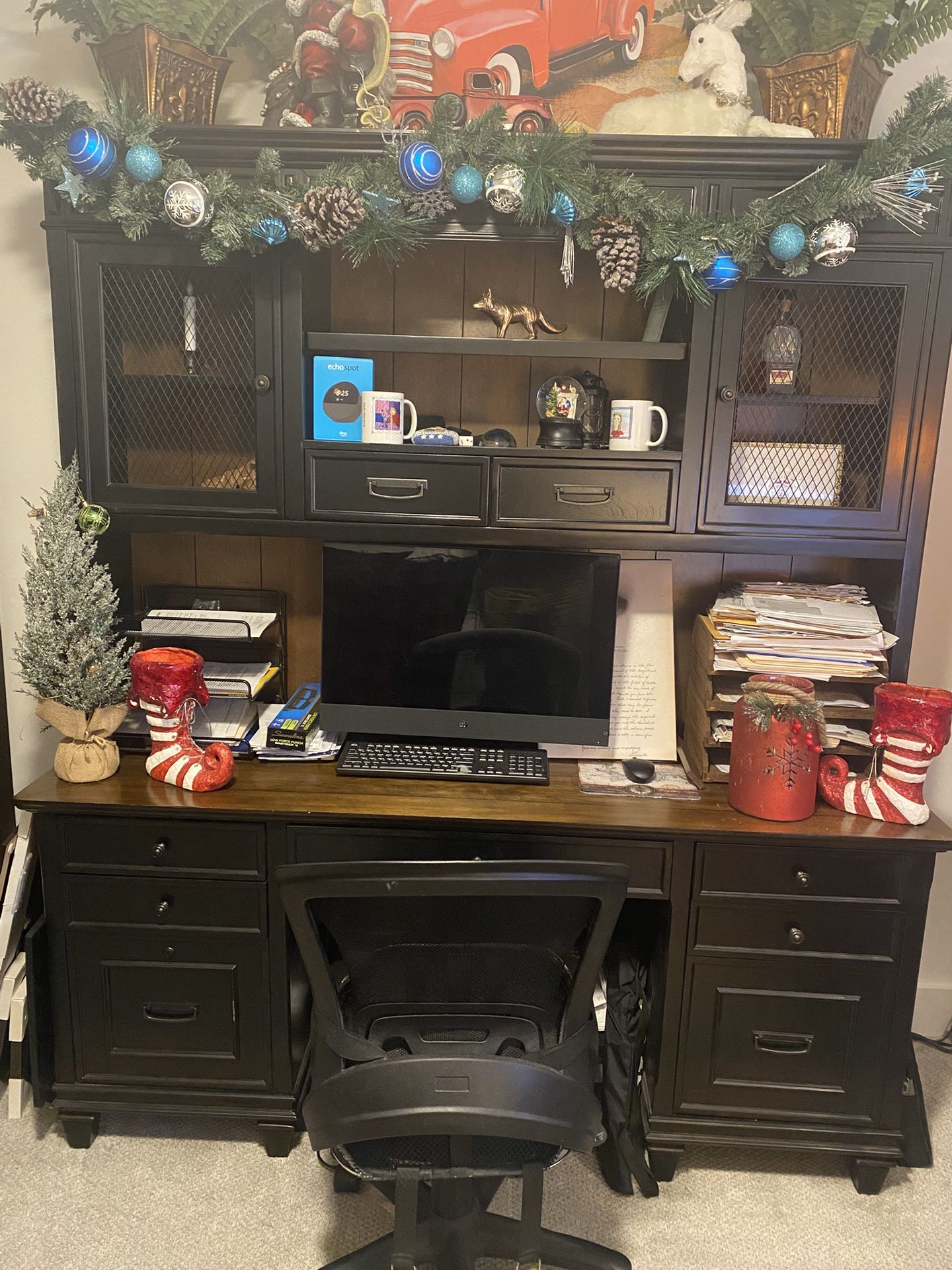 Martin Furniture, Hartford Hutch & Desk, brown