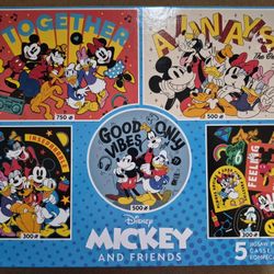 Disney Ceaco Puzzles 5 in 1 Multipack Mickey and Friends