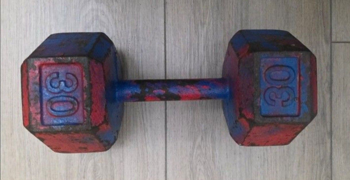 30lb Cast Iron Hex Dumbbell