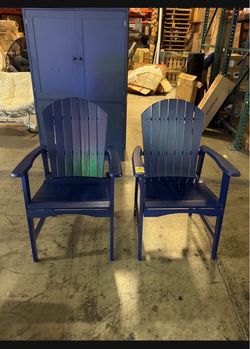 Moving sale! New set of 2 Adirondack chairs, Acacia Wood Outdoor Navy