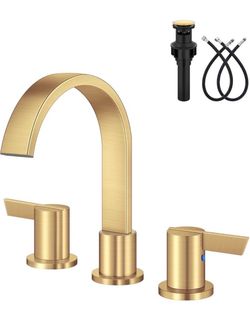 Brushed Gold Widespread Bathroom Faucet