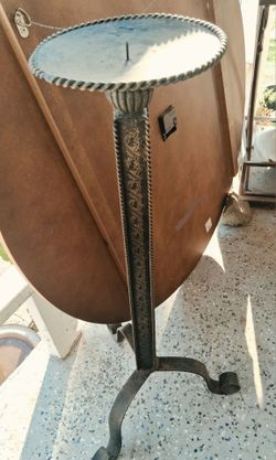 Vintage-style wrought iron floor candle holder ...$12obo