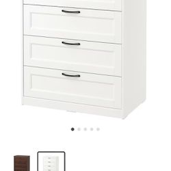 IKEA White 4 Dresser Drawer SONGESAND