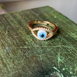gold evil eye ring