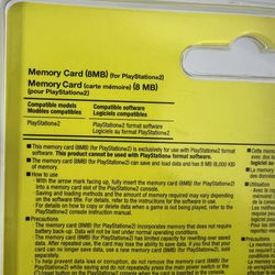Carte Mémoire Sony PS2 De 8 Mo - Noir - Neuf Sous Blister