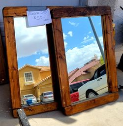 2 HEAVY  DUTY  Wooden MIRRORS 