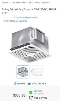 Greenheck SP-A250-QD Ceiling Exhaust Fan