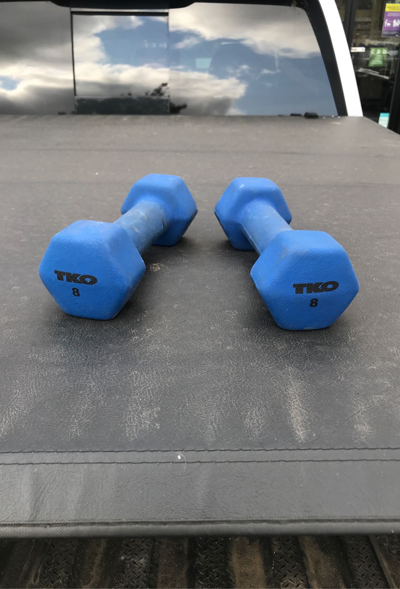 A Pair (2) 8lb dumbbells