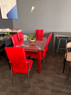 7pc Red Dining Set