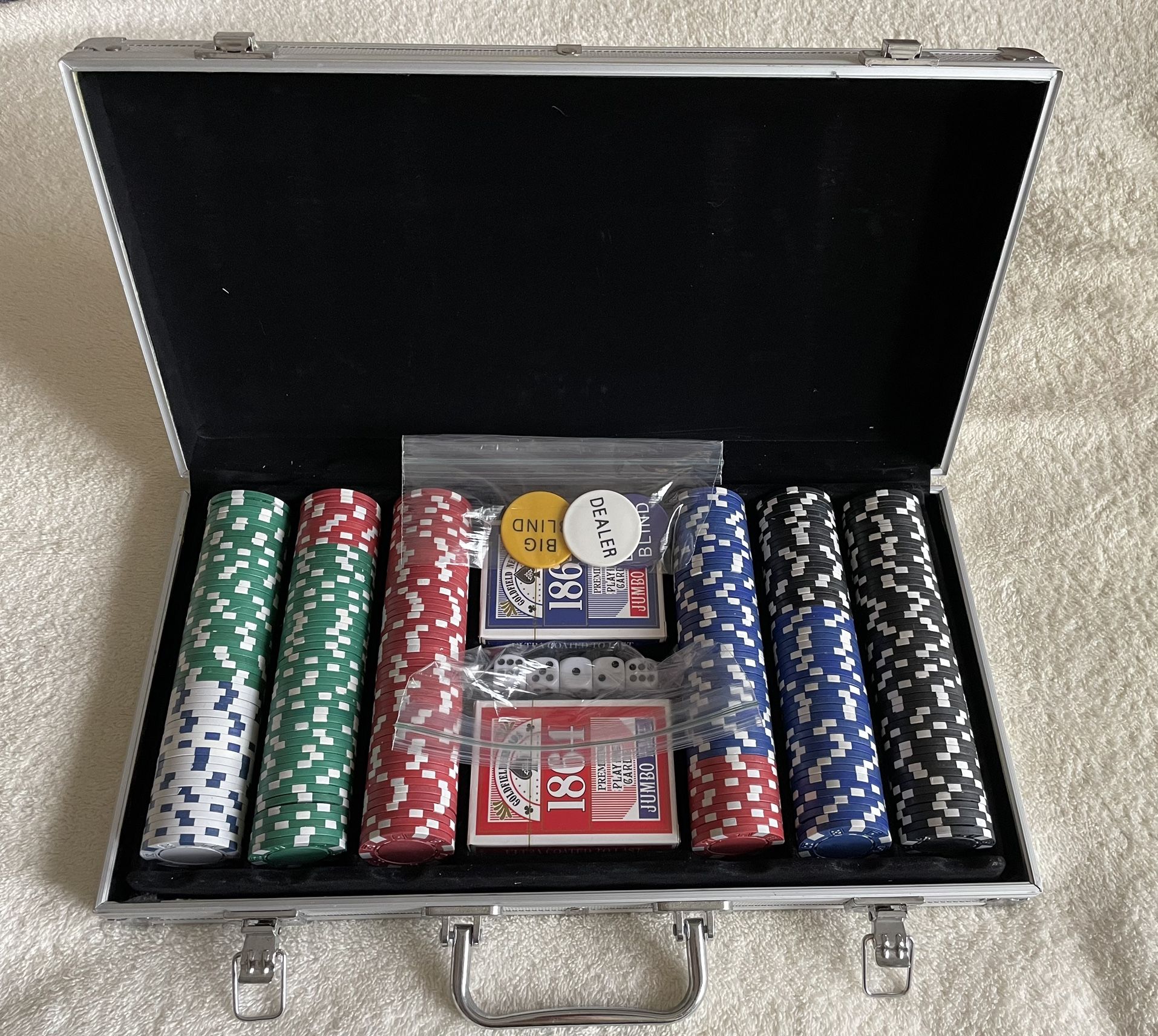 300 “Dice” Poker Chip Set with Case and Accessories.