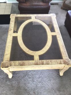 Glass N Wood Table $100