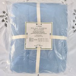 New L.L.Bean Polar Fleece Blanket Full/Queen – Soft Blue Polartec Cozy Sealed Discontinued 