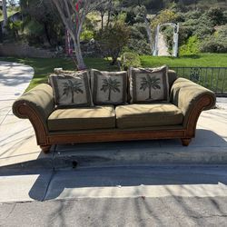 FREE Olive green couch with sleeper/matress included