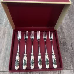 Spode Christmas Tree Pastry Fork Sets 