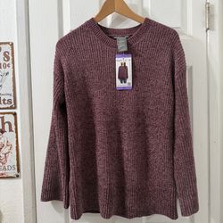 Matty M Chenille Crew Neck Sweater Plum XS