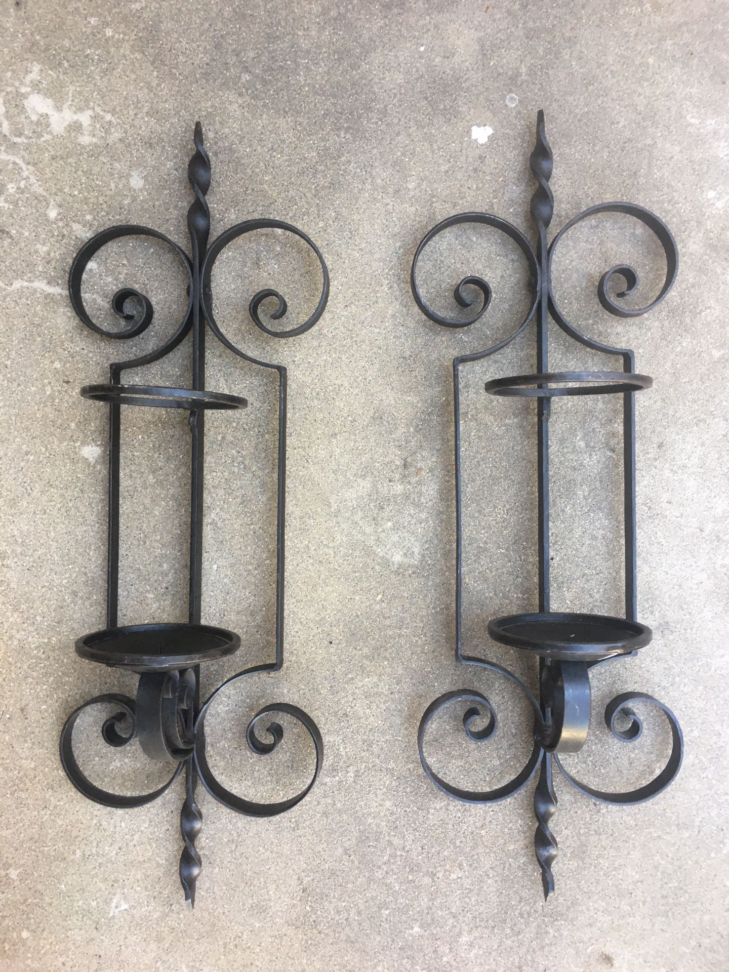 Set of Wrought Iron Spanish Revival Candle Holders (2)