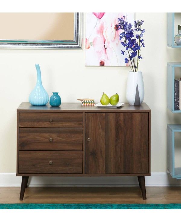  Brown Media Console Mid-century Style (NEW)