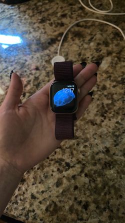Apple Watch Series 10, Rose Gold Aluminum case, Plum Sport Loop