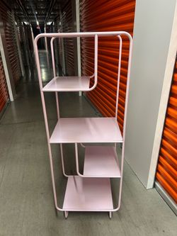 Pink metal shelf
