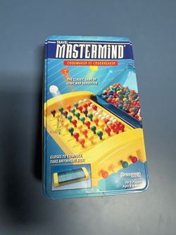 The Pressman Mastermind Travel Logic Game is a challenging and interactive game designed for 2 players, featuring a travel-size design perfect for on-