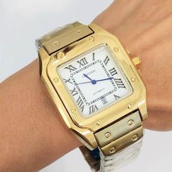 Gold Watch Quartz Unisex Men's Women's Gift