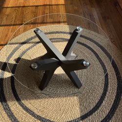 Glass Coffee Table With Black Base 