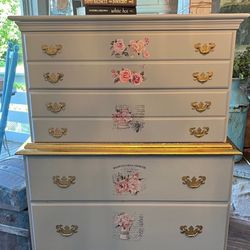 Vintage Tall Boy Dresser