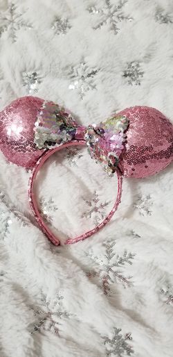 Minimouse ears pink sequins