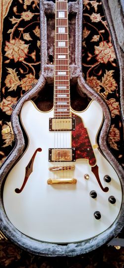 D'Angelico EXCEL DC US150 Gorgeous White & Gold, Great Condition, Great Performer + With OHSC; Trade Your US Telecaster Or?