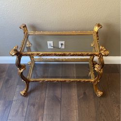 Vintage Gold Two Shelf Table