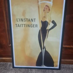 L'Instant Taittinger 37"x25" Picture Poster Framed
