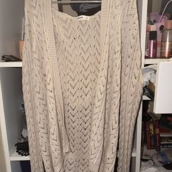 Hollister pointelle knit cardigan sweater
