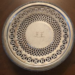 Antique Silver Plate Pedestal Serving Tray Great Condition
