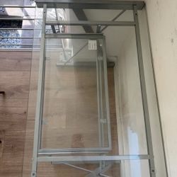 Glass Desk with Sliding Keyboard Tray