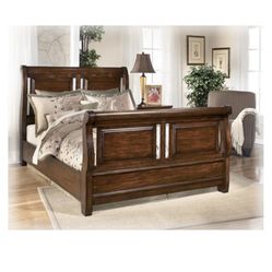 Signature sleigh bed wooden bed frame