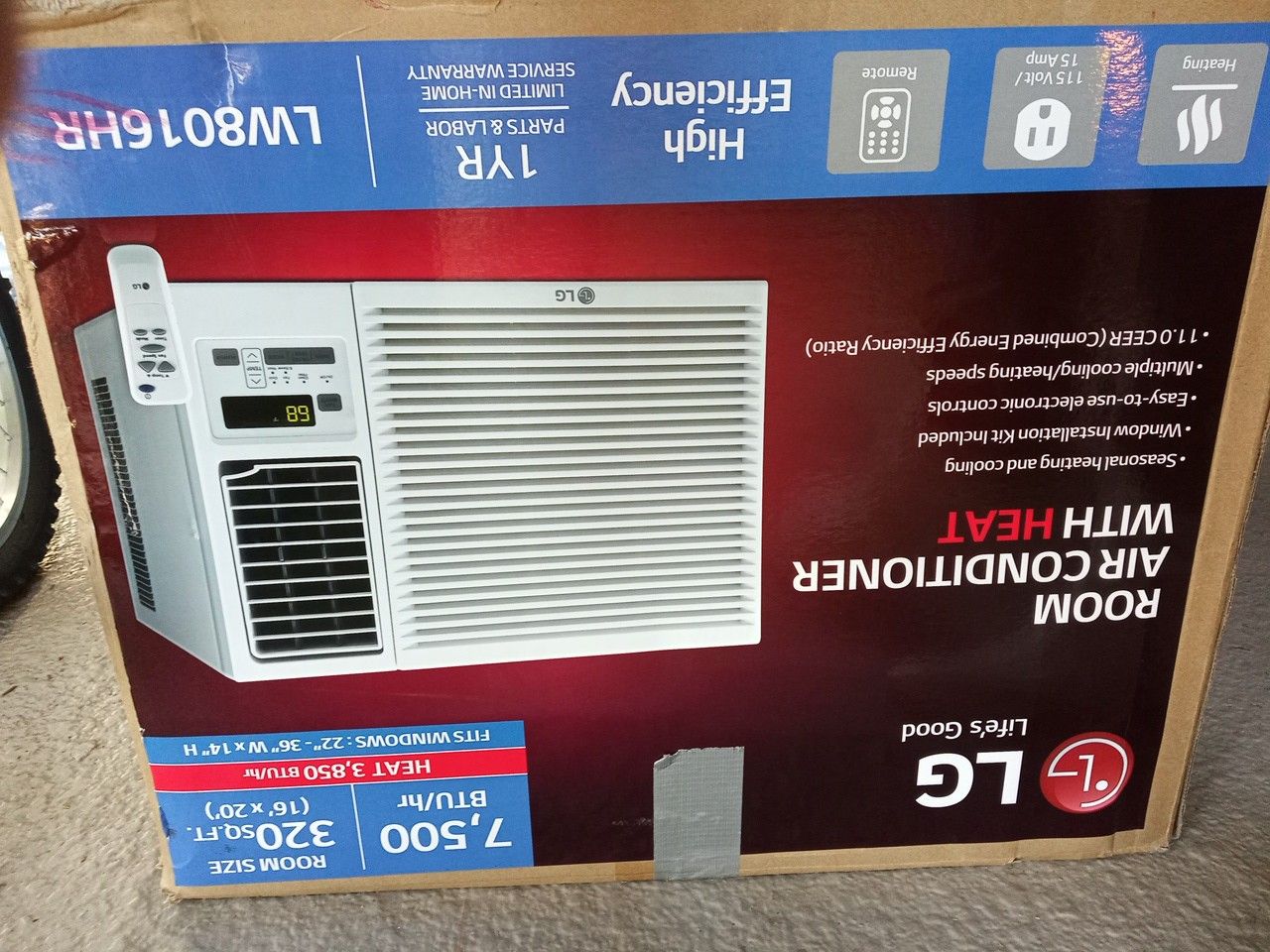 LG air conditioner/heater works great in excellent condition