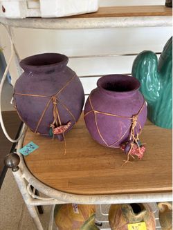 purple Tarahumara Indian pottery water jugs