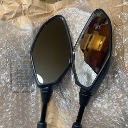 MZS Motorcycle Mirrors Blcak