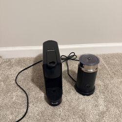 Nespresso Essenza Mini Black Coffee Maker by Breville & Nespresso Aeroccino 3 Hot & Cold Milk Frother