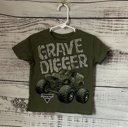 Toddler green Grave Digger Monster Jam size 2t