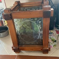 Terrarium  W/artificial Greenery. Can B Replaced With Real Succulents 