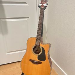 Takamine P1DC Dreadnought Cutaway Acoustic-Electric Guitar With Case