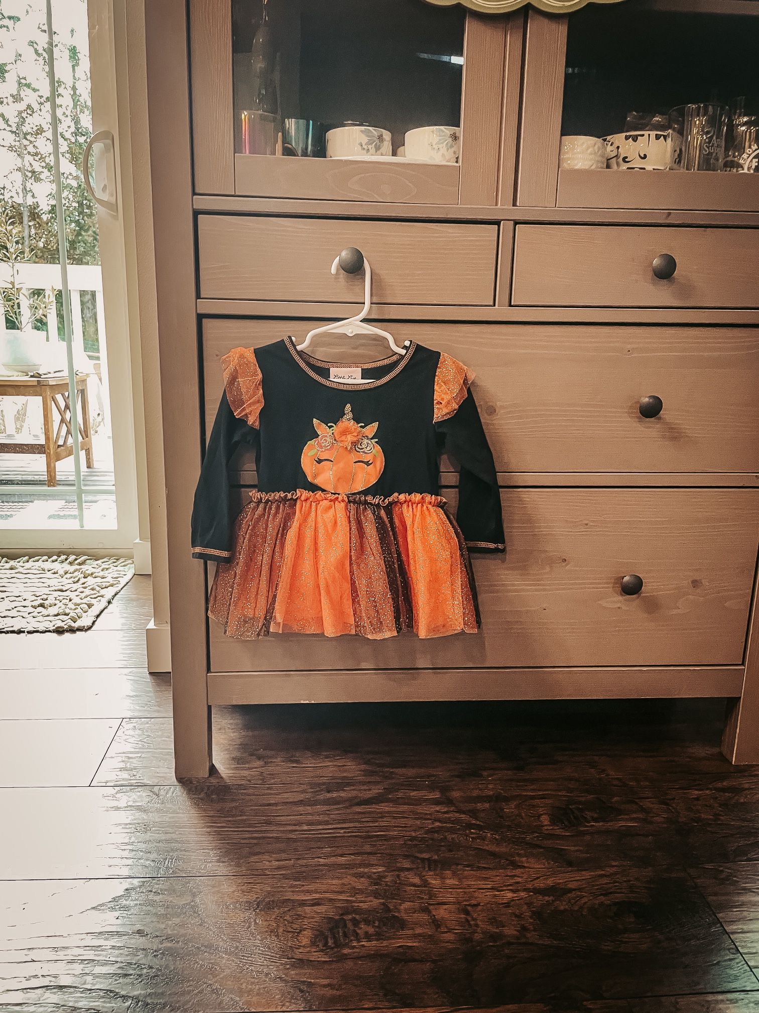 Halloween Costume Size 2T Orange And Black Unicorn Pumpkin Dress