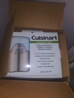 New in box Cusinart clean water filtration system 2 gallons