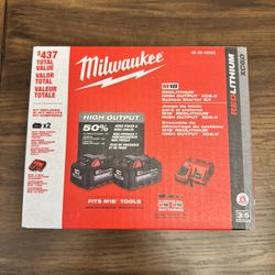 Milwaukee M18 REDLITHIUM HIGH OUTPUT XC6.0 Battery Starter Kit – Brand New, Sealed