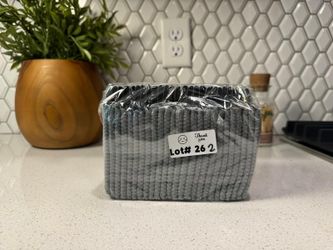 Gray Knit Basket Storage Organizer with Handles