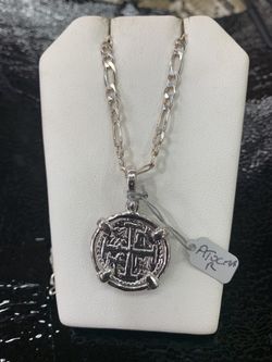 Coin pendant with silver chain