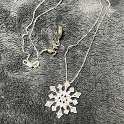 Snowflake Pendant And Pandora Reindeer Charm
